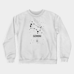 Gemini Zodiac Sign Constellation (Black Print) Crewneck Sweatshirt